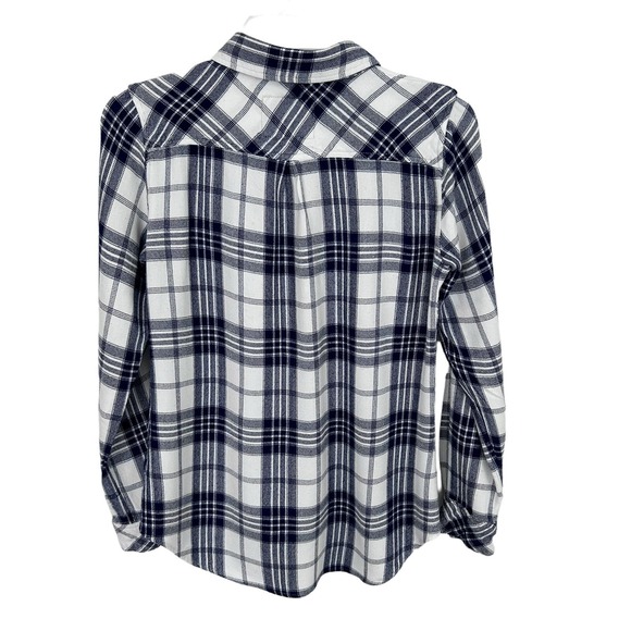 RAILS Navy Blue White PLAID Flannel Button Up SHIRT S Outdoor Casual Hiking - Picture 3 of 12